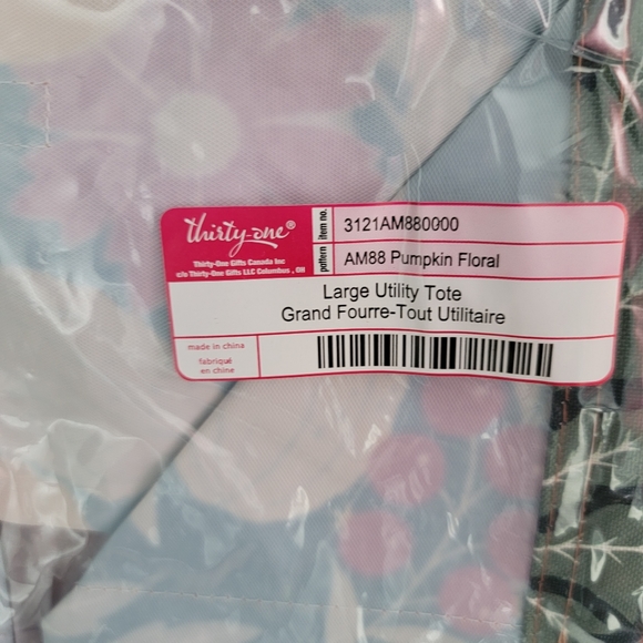 Thirty-one large utility tote: pumpkin floral - Picture 3 of 5